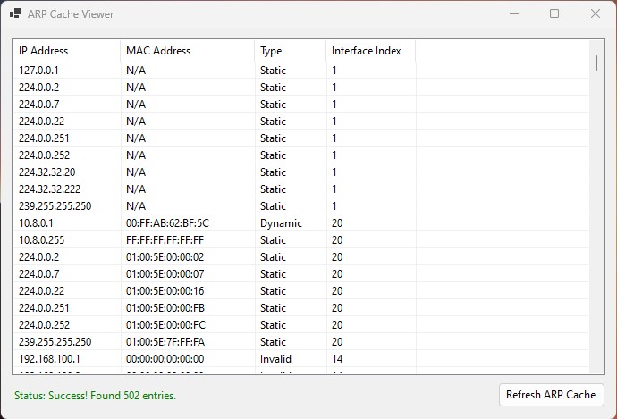 ARP Cache Checker Software