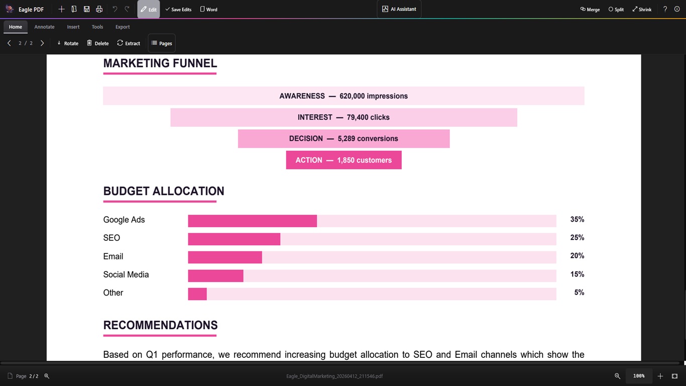 Eagle PDF Editor - Create new PDF documents